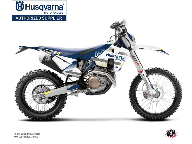 Комплект декорация мото-крос сплит Husqvarna 250 FE бял син KUTVEK