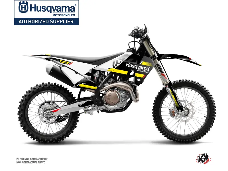 Husqvarna 350 FE Black Yellow Motocross Graphics Kit KUTVEK