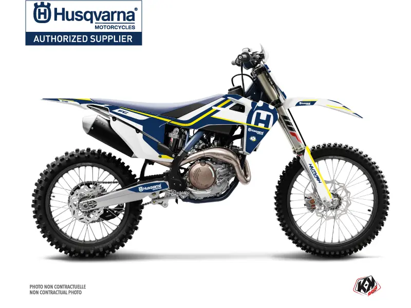 Husqvarna 450 FE 蓝白越野摩托车贴花套件