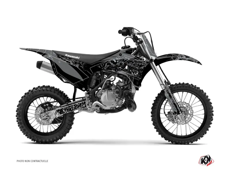 KUTVEK Zombies Dark Kawasaki 110 KLX 블랙 크로스 오토바이 데코 키트