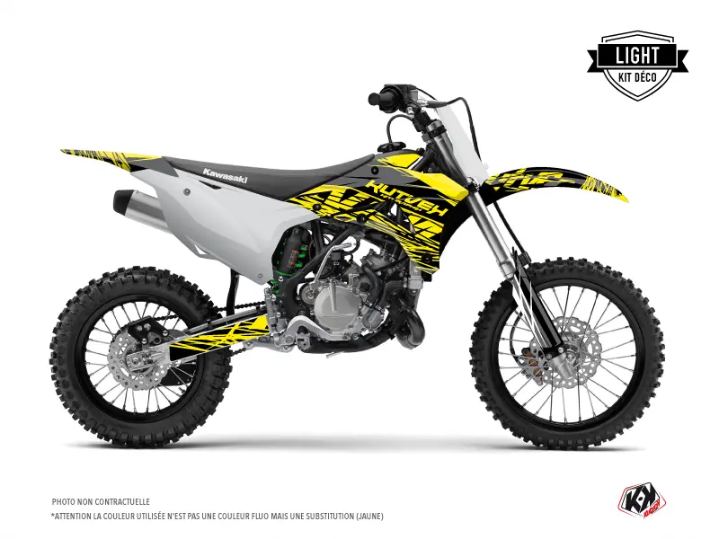 موٹو کراس ڈیکوریشن کٹ ایریزر فلؤو Kawasaki 85 KX پیلا KUTVEK