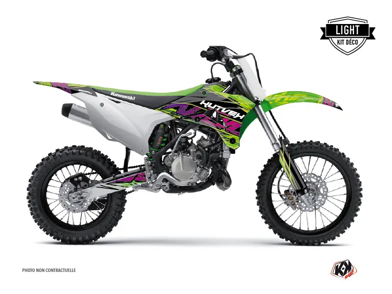 Kit Décoration Moto Cross Eraser Kawasaki 85 KX Vert KUTVEK