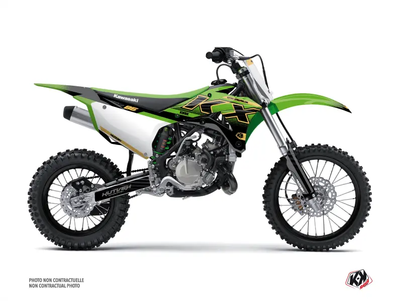 KUTVEK Kawasaki 85 KX 金色 Live 越野摩托车贴花套件