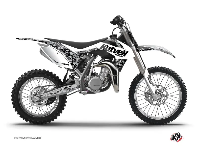 طقم زخرفة دراجة كروس Predator KTM 85 SX أبيض KUTVEK