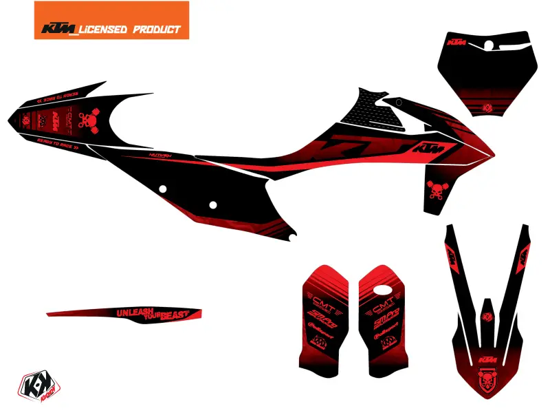 مجموعة ديكو دراجة موتوكروس نسخة طبق الأصل توماس كورسي 2020 KTM 125 SX أسود أحمر كوتفيك — المنظر 2