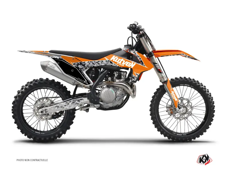 KTM 125 SX için Kutvek Predator Motokros Dekorasyon Kit'i Turuncu