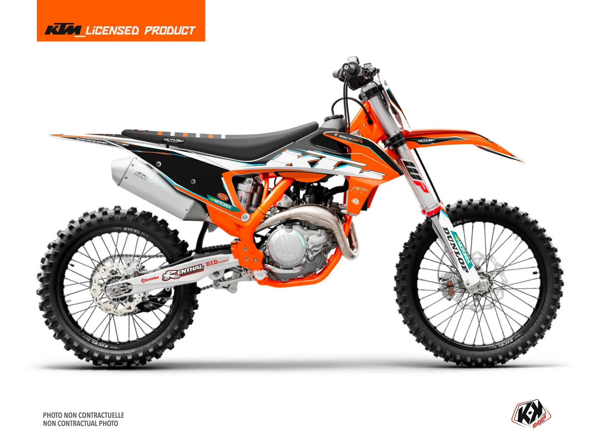 Kit Décalcomanie Moto-Cross Origin-K22 KTM 125 SX Noir KUTVEK