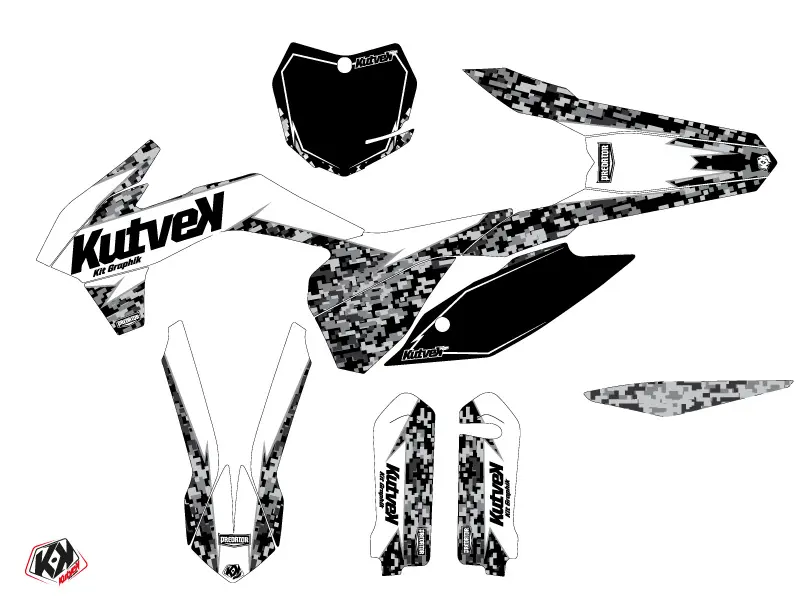 Dekorsatz Motocross Predator KTM 250 SX Weiß — Ansicht 2