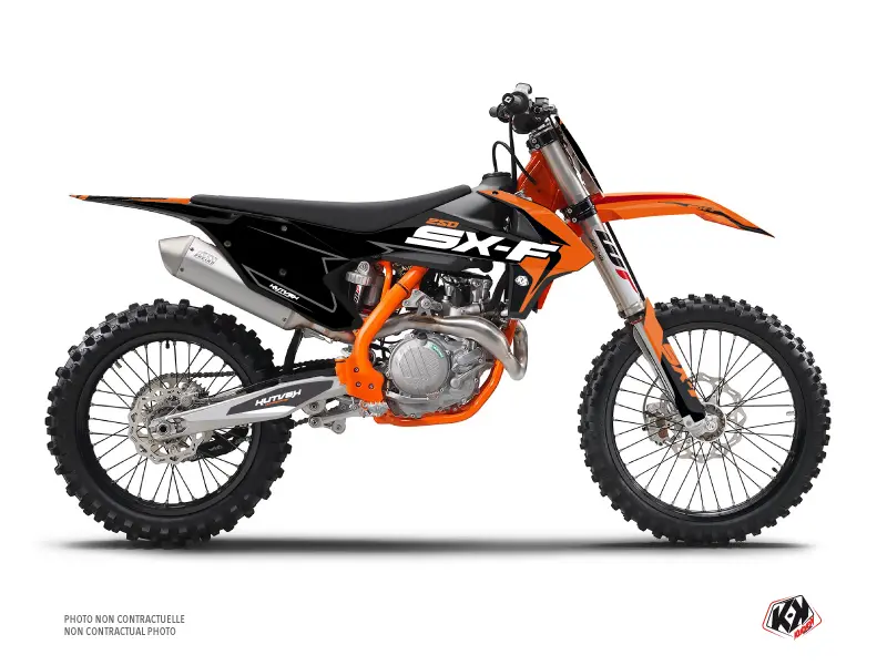 Kit plastik KTM 250 SXF Hitam Oranye Halftone KUTVEK