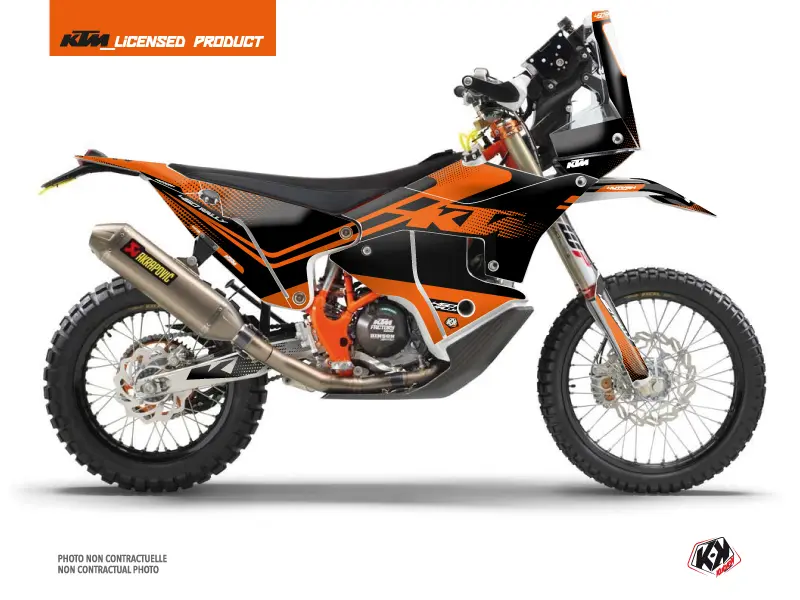 Sada dekorativních nálepek pro motokros Raster KTM 450 Rally Černá Oranžová