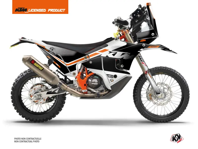 Kit Décoration Motocross Raster KTM 450 Rally Noir Blanc KUTVEK