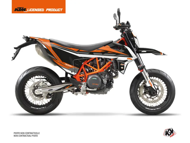 Kit Déco Moto Cross Rift KTM 690 SMC R Noir Orange KUTVEK