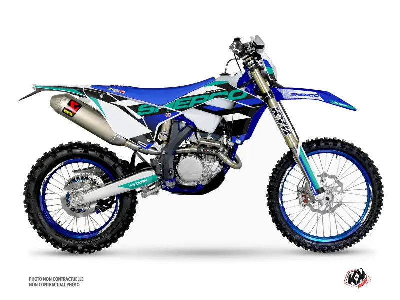 Dekoracijų komplektas motociklui Cross Aktiv Sherco SE / SEF Turquoise KUTVEK