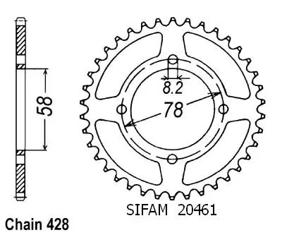 Sifam 125 Gt 1974-1981 - 428 - 50 Tooth Rear Sprocket - Similar to JTR810