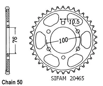 Sifam Sprocket 650 1983-1985 530 38 Teeth JTR816