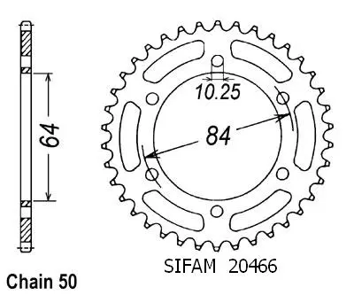 Sifam GSX 400 E-Twin 1982-1987 530 45 Tooth Sprocket JTR814