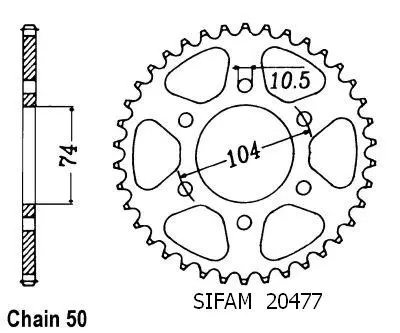 시팜 Z 400 4기통 1980-1982 530 42톱니 크라운 JTR481
