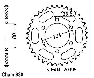 Sifam Gpz 750 Turbo 1984-1985 630 46 Tooth Sprocket JTR501
