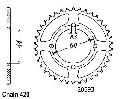 Couronne Dtr 50 Vitesse / X-limit - 4 Trous - 420 - 52 Dents - Similaire JTR832