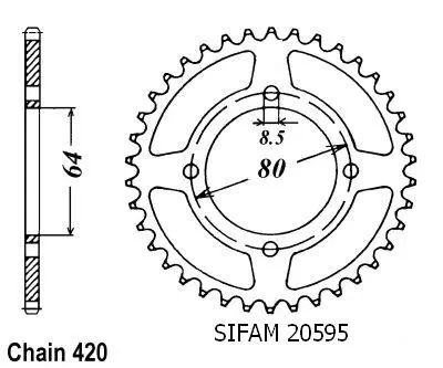 Zębatka Sifam RD 80 MX 1982-1984 420 41 zębów podobna JTR834
