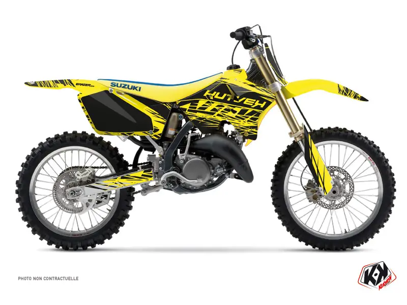 Cross Motorcykel Dekorationssæt Eraser Suzuki 125 RM Gul Sort KUTVEK