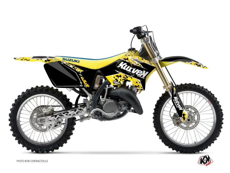 Dekorační sada plastů pro motokros Predator Suzuki 125 RM Černá Žlutá KUTVEK