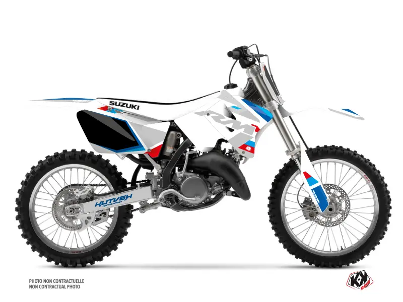 طقم زخرفة دراجة موتوكروس Suzuki 125 RM أبيض KUTVEK
