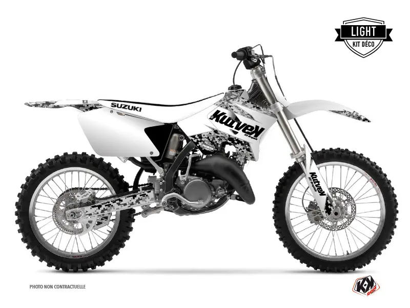 طقم زخرفة للدراجات النارية كروس Predator Suzuki 250 RM أبيض LIGHT
