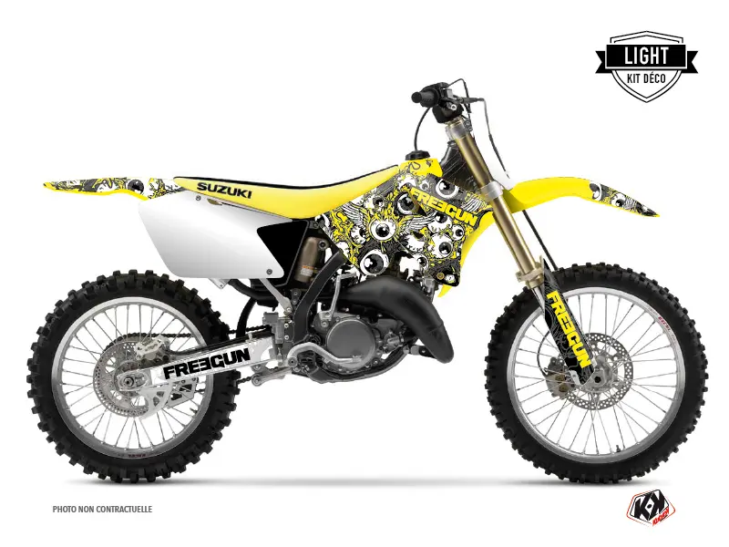 Kit plastiques Freegun Eyed Suzuki 250 RM jaune KUTVEK