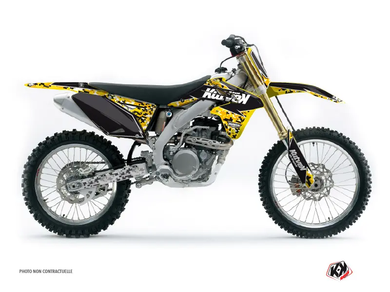 Kit de carenagem moto cross Predator Suzuki 250 RMZ preto amarelo KUTVEK