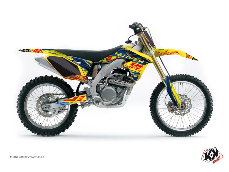 طقم زخرفة لدراجة موتوكروس Eraser لـ Suzuki 250 RMZ أزرق أصفر KUTVEK