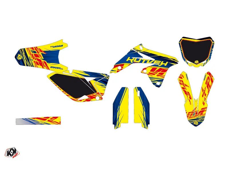 KUTVEK Eraser Suzuki 250 RMZ 蓝黄 越野摩托车贴花套装 — 第 2 视图