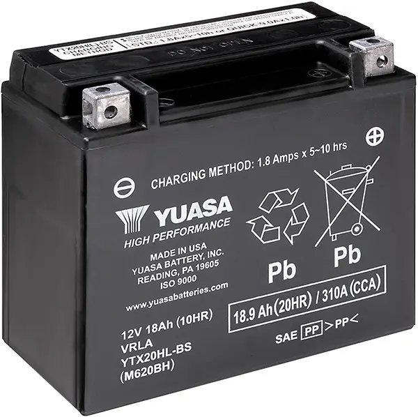 Yuasa YTX20HL Maintenance-Free SLA AGM Battery