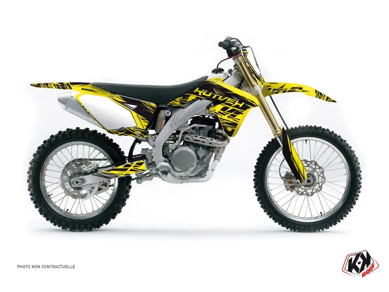 Dekorsatz Eraser Suzuki RMZ 450 Gelb Schwarz für Motocross-Motorräder