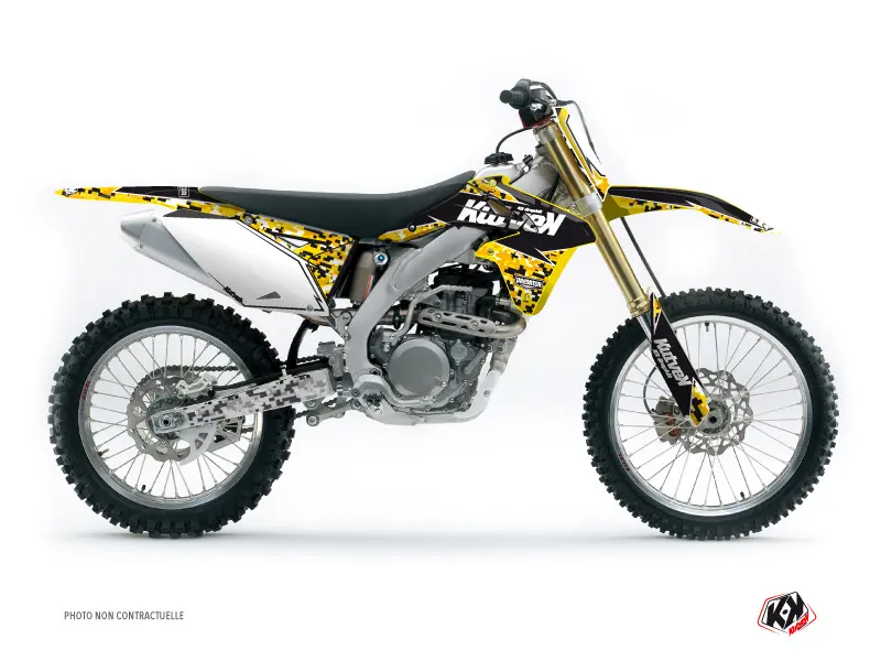 KUTVEK Predator Suzuki 450 RMZ Cross Motocross Stickerset Zwart Geel