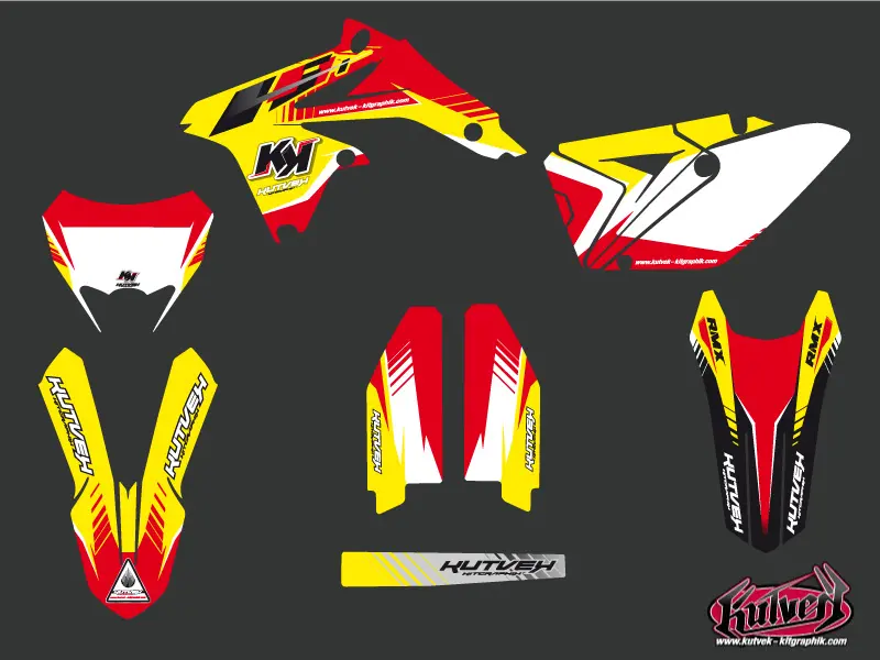 Kutvek Suzuki 450 RMX 红色 Pulsar 越野摩托车贴花套装 — 第 2 视图