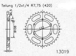 Couronne Derbi 50 Gpr 1998 Léger Déport - 420 - 52 Dents - Similaire JTR2067