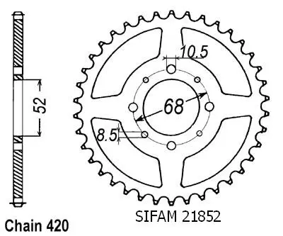 Couronne Sifam TS 50 ER 1981-1983 420 48 dents JTR801