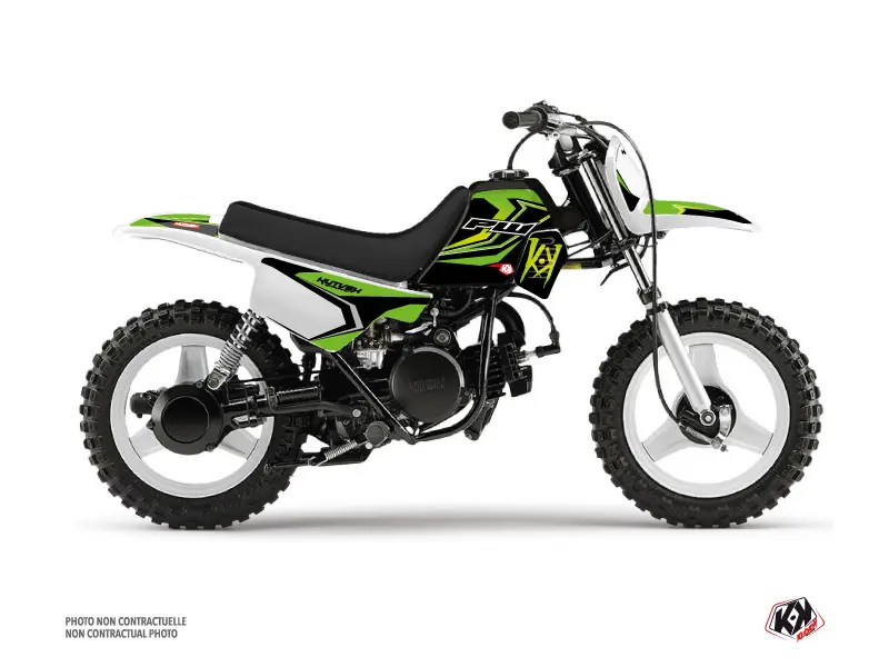 Bộ decal trang trí mô tô địa hình phong cách US Yamaha PW 50 Xanh lá KUTVEK