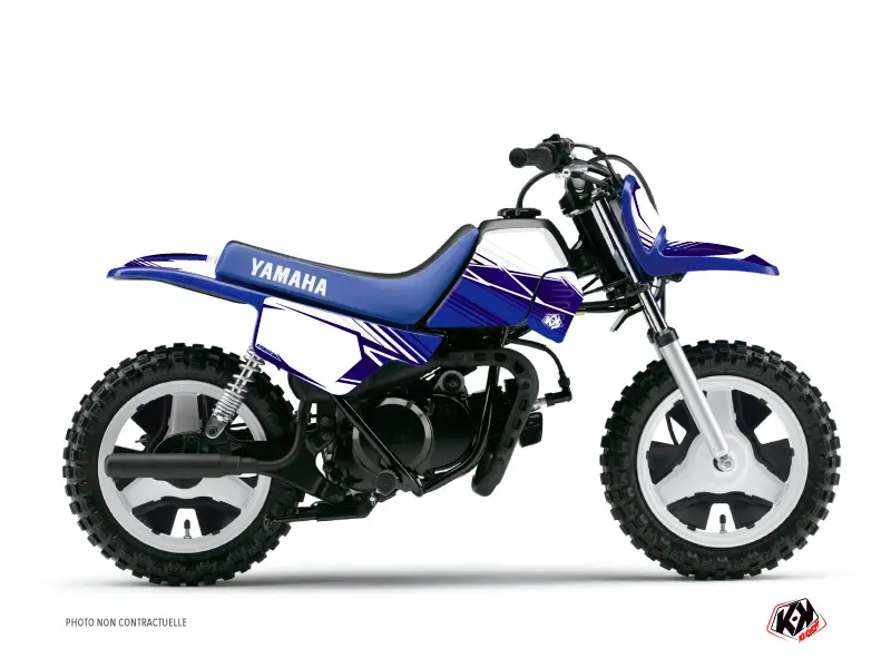 Kit de décoration Moto Cross Stripe Yamaha PW 50 Bleu Nuit KUTVEK