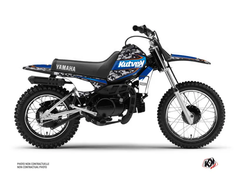 طقم تزيين دراجة نارية كروس Predator Yamaha PW 80 Kutvek أسود أزرق
