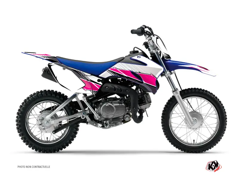 Kit Décoration Moto Cross Stripe Yamaha TTR 90 Rose KUTVEK