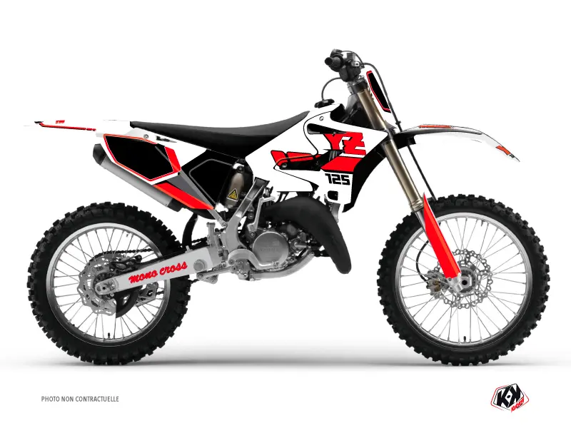 Kit de décoration motocross vintage Yamaha 125 YZ rouge KUTVEK