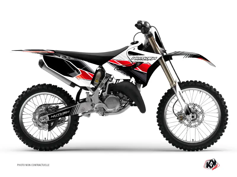 ヤマハ 125 YZ ストライプレッド モトクロスデカールキット KUTVEK