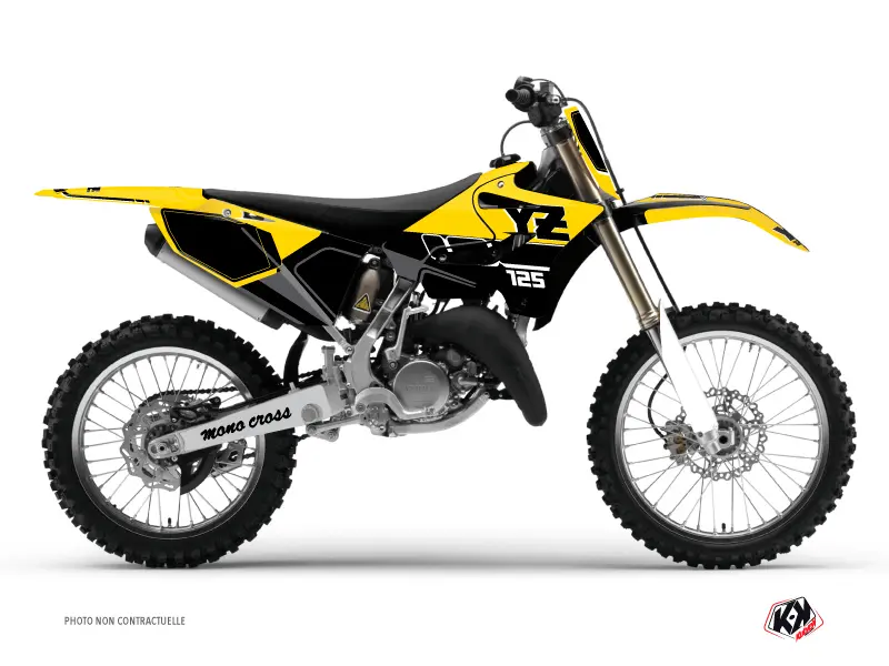 Bộ decal trang trí mô tô cross cổ điển Yamaha 125 YZ màu vàng KUTVEK