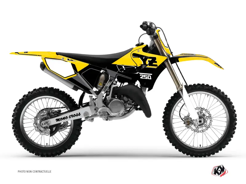 Kit Décoration Moto Cross Vintage Yamaha 250 YZ Jaune KUTVEK