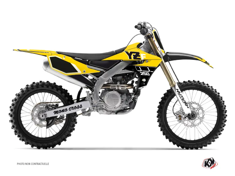 Kit Décoration Moto Cross Vintage Yamaha 250 YZF Jaune KUTVEK
