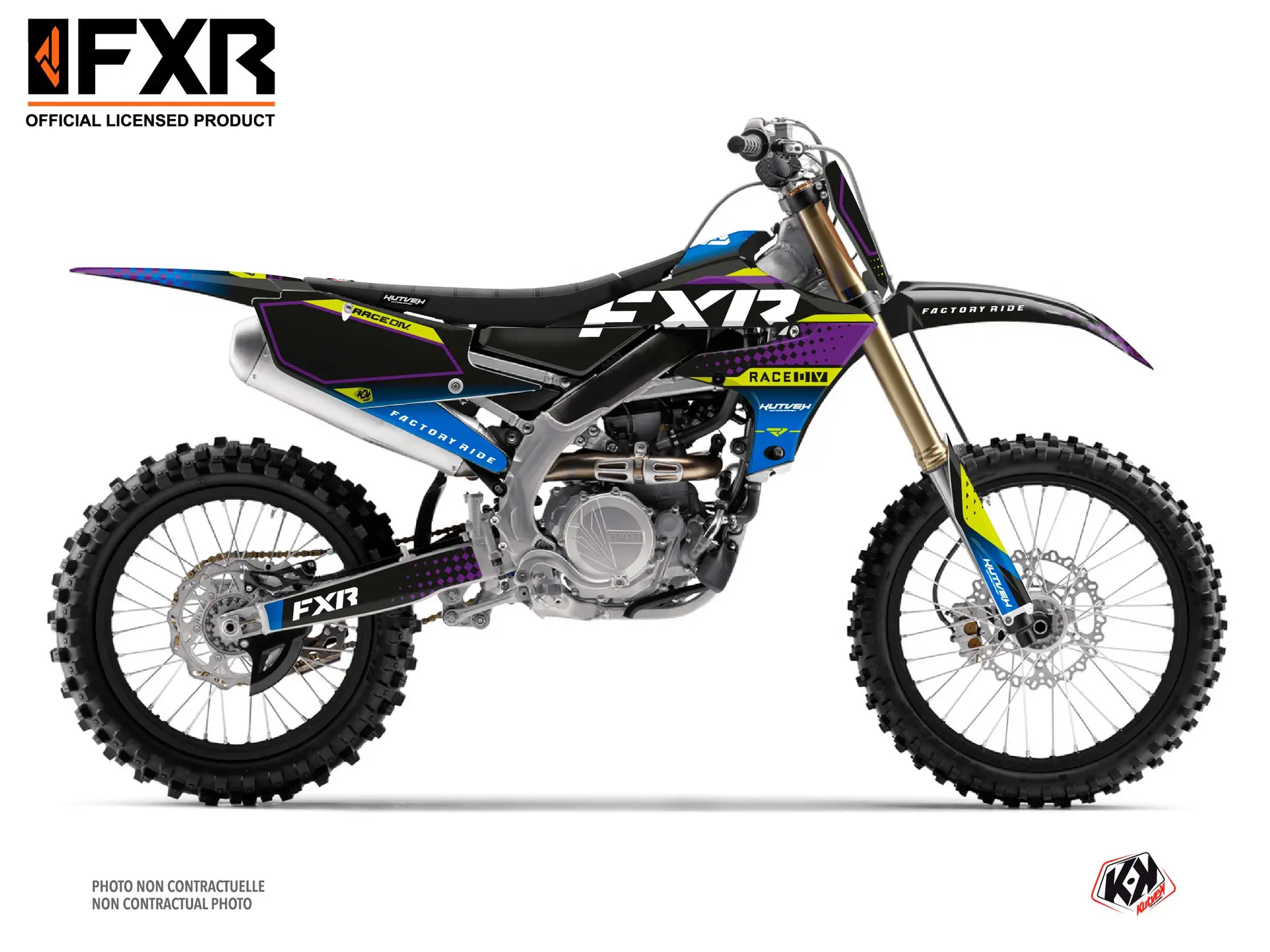 FXR N3 Yamaha 250 YZF 자주색 모토크로스 데코 키트 KUTVEK