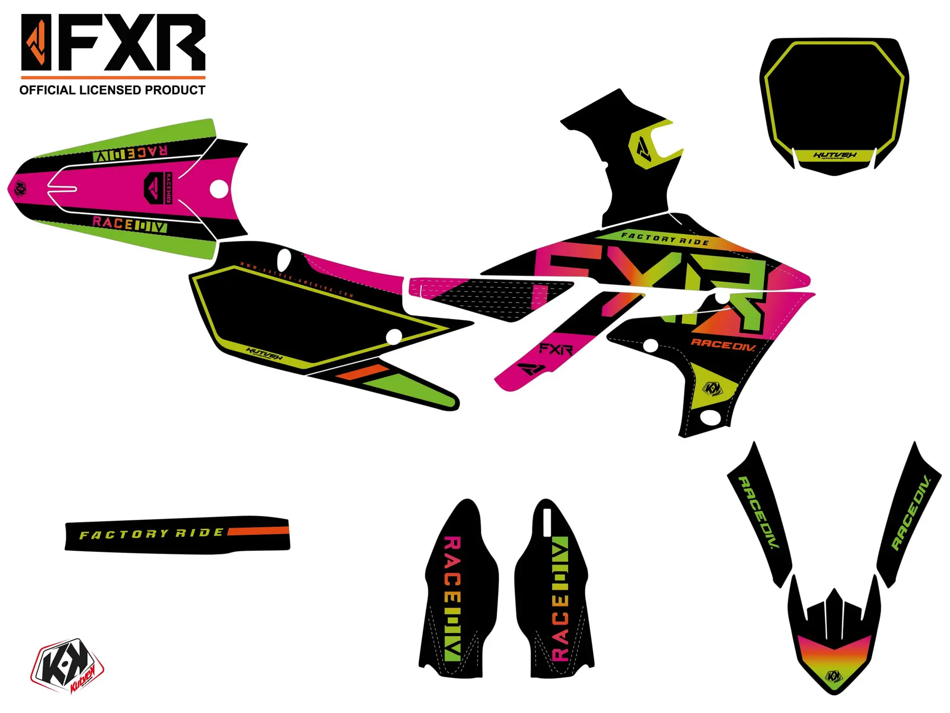 Bộ Decal Motocross FXR N2 Yamaha 450 YZF KUTVEK — góc nhìn thứ 2