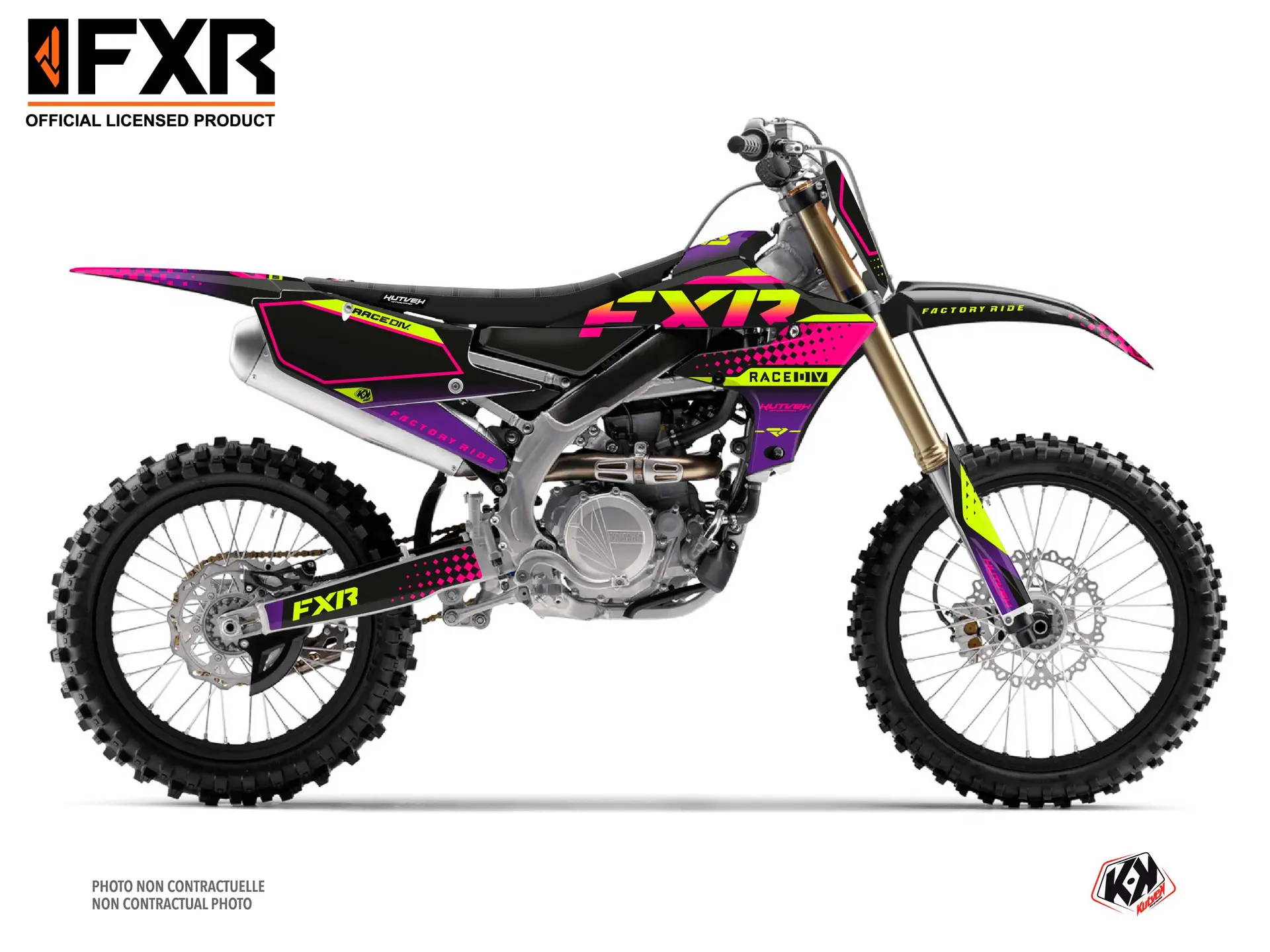 Kit de adhesivos moto-cross FXR N3 Yamaha 450 YZF negro KUTVEK